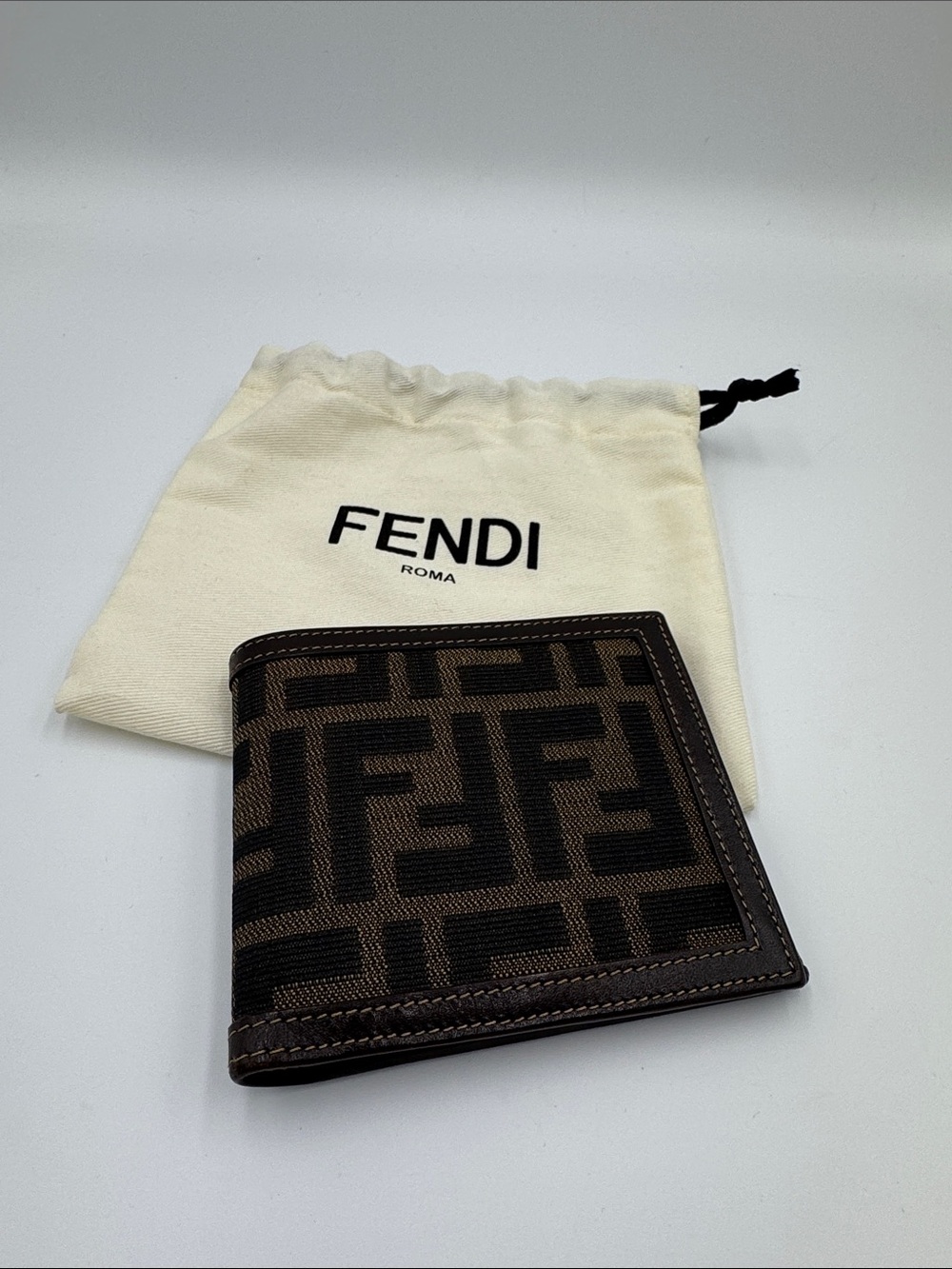 Fendi Men’s Zucca Logo Wallet w/ Dust Bag